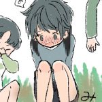 野糞しようとした子がいじめっ子に見つかって邪魔されて漏らす絵 [RJ317324][ぺんぎんのお社]