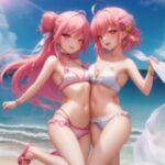 ピンクの髪の妹たち【ビーチ編】 [RJ01041592][おみみ屋]